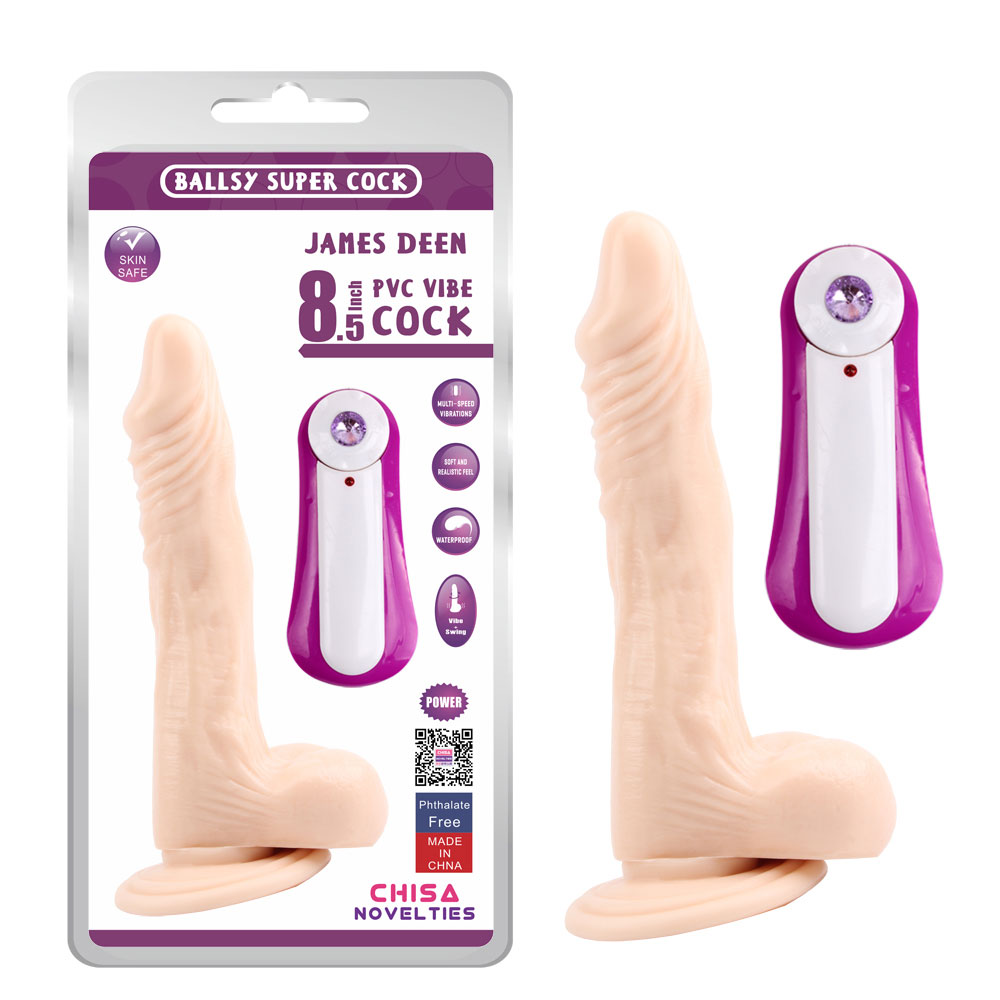 JAMES DEEN 8.5 Bergetar Dildo-Daging